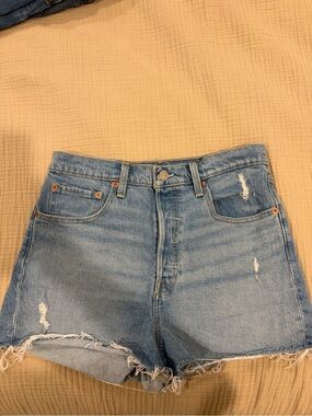 Levi's Light Blue Distressed Jean Shorts